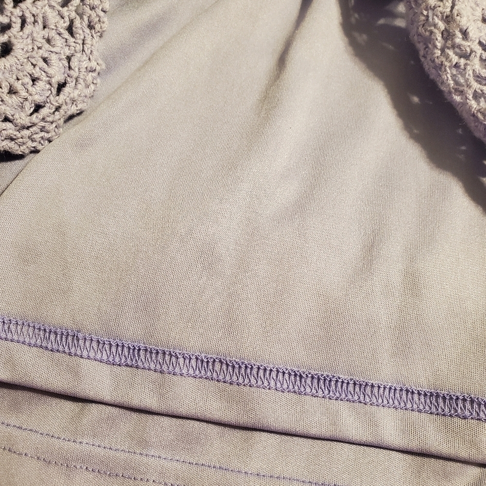 Roamans Purple Crochet top - Picture 4 of 16